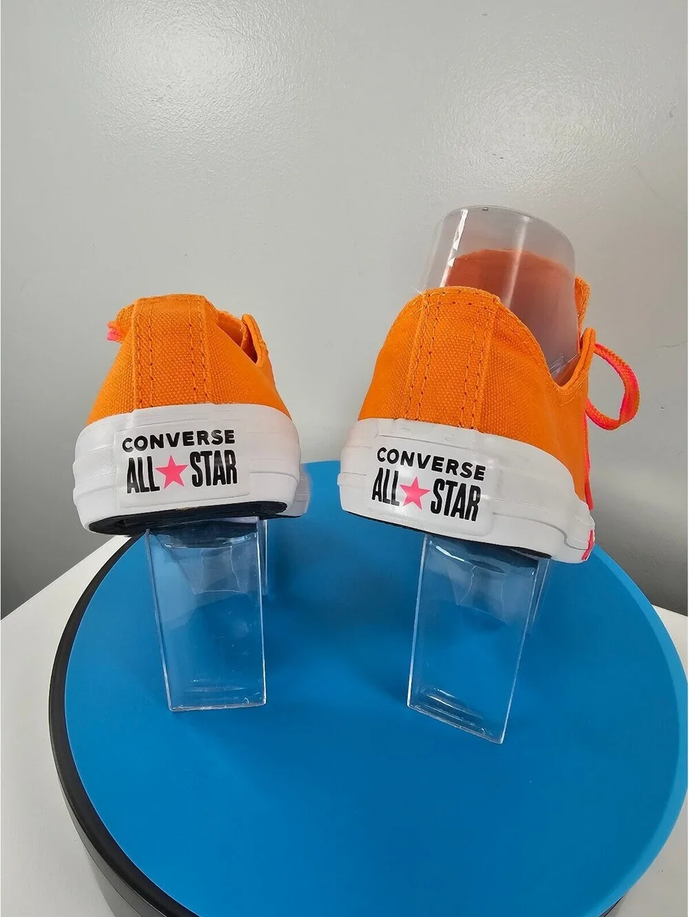 Converse All Star Orange Low Top Sneakers with Pink Laces